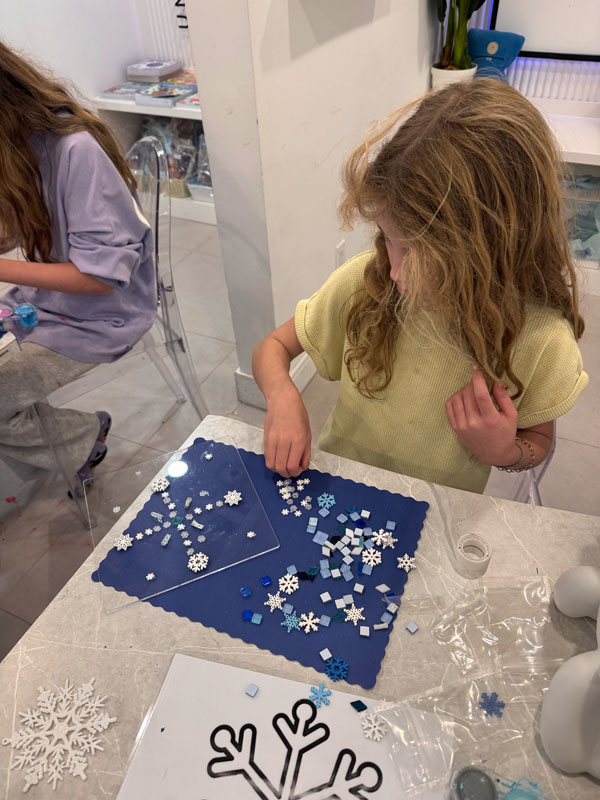 Shimmering Mosaic Snowflakes